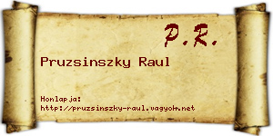 Pruzsinszky Raul névjegykártya